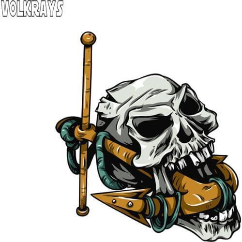 Volkrays Personglity Car Sticker Funny Anchor Skull Accessorie Cover Scratches PVC Decal for Mitsubishi Nissan Suzuki,14cm*13cm