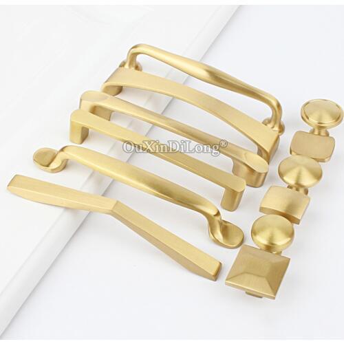 High Quality 10PCS European Solid Brass Furniture Handles Cupboard Wardrobe Drawer Kitchen Cabinet Door Pulls Handles and Knobs