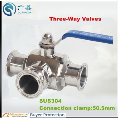 Food grade pinch ball valve, Q81 polishing clamp, ,304 stainless steel304 SS Clamp connection Three-way ball valve