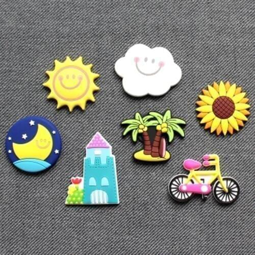 ZOCDOU 4cm Big Cattoon Children Fridge Refrigerator Magnet Paster Ice Box Sticker Icebox Child Education Sun Cloud Coin Icon DIY