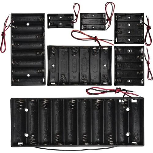 1Pcs 2x 3x 4x 5x 6x 8x 10x AA Size Battery Holder Case Box With Leads No Cover&Switch Batteries Organizer Plastic Storage