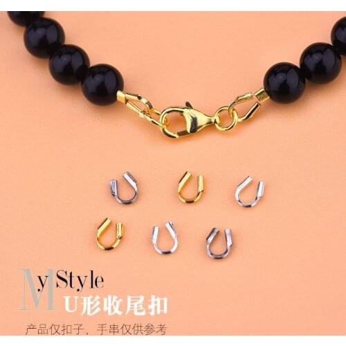 10pcs S925 sterling silver bracelet necklace buckle accessories u-shaped buckle, closure buckle, handmade diy string bead acces