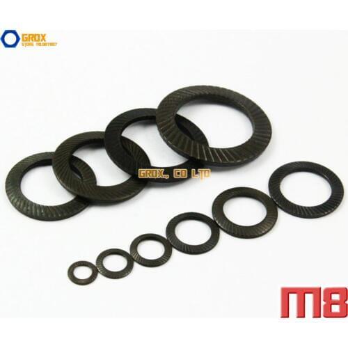 100 Pieces M8 Flat Lock Washer Shakeproof Washer 8.8 Grade Alloy Steel