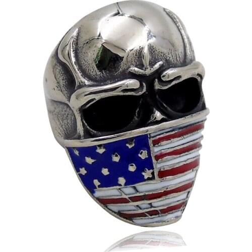120pcs/pack Wholesale masked skull mens ring European and American retro drip motorcycle club creative ring