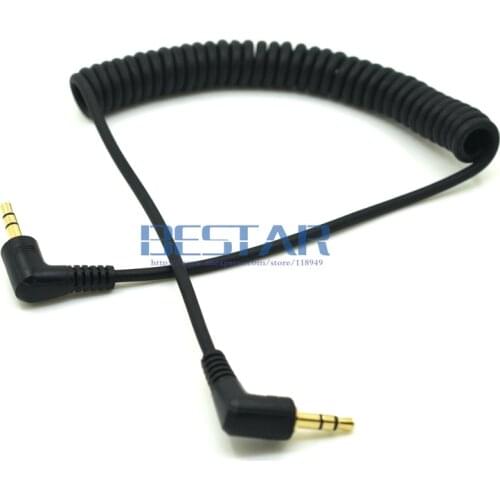 30CM to 120CM Spring Retractable Two Angled 3.5mm Male to Male Stereo Audio AUX Cable for Car Connected mobile phone