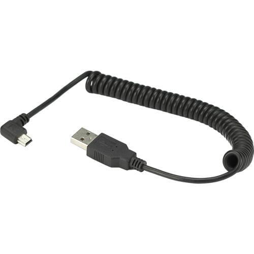 40CM USB 2.0 Male to MINI USB 2.0 Male 90 Degree Angle Retractable Data Charging Cable