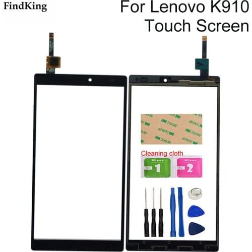 5.5'' Touch Screen For Lenovo K910 Touch Screen Glass Digitizer Panel Front Glass Lens Sensor Tools Free Adhesive+Wipes
