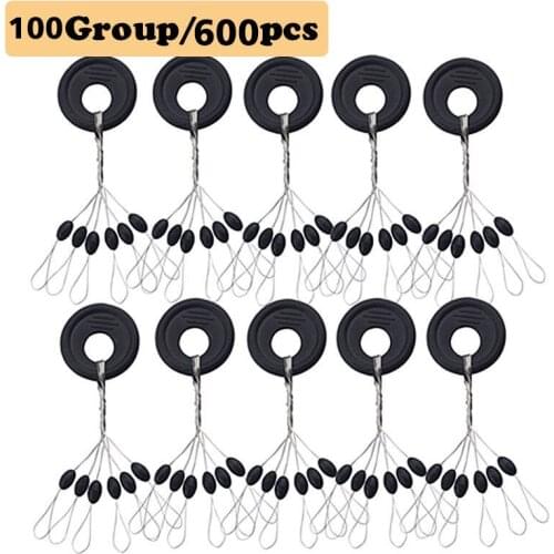 50/100Group300/600pcs Tackle Resistance Space Not To Hurt The Line Vertical Silicone Beans Rod Clip/o-shaped Fishing Accessories
