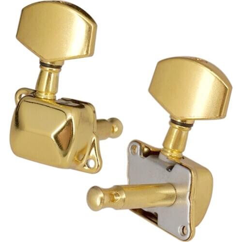 6x Machine Heads Tuners Keys Accessories Guitar String Tuning Pegs Semi-Closed Tuner Machine Heads for Acoustic Guitar