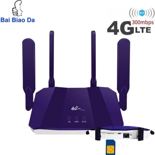 3G 4G CPE WiFi Router Support Sim Card 4*5dBi Antennas 2.4Ghz 300Mbps LTE Wireless Router WiFi Hotspot & Modem for outdoor