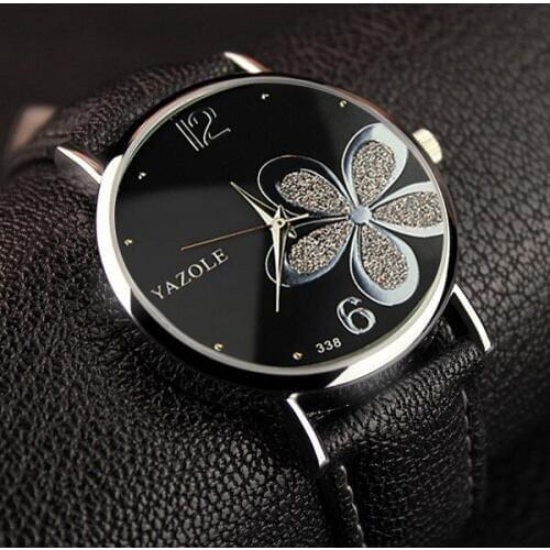 YAZOLE Luxury Crystal Watch Womens Watches Fashion Flower Ladies Watch Women Watches Clock saat relogio feminino reloj mujer