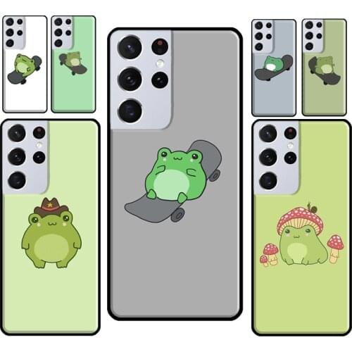 Frog Skateboard Cute Kawaii TPU Case For Samsung Galaxy S20 FE S10 S8 S9 Plus Note 10 Note 20 S21 Ultra Phone Cover