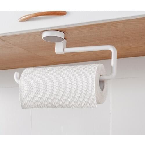 New Multi-function Bathroom Towel Paper Roll Rack Vacuum Suction Cup Kitchen Bathroom Holder SCI88
