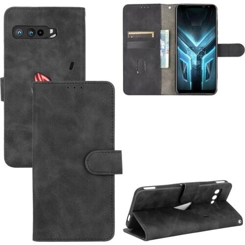 For Asus ROG Phone 3 Strix ZS661KS Luxury Flip Skin Texture PU Leather Wallet Case For Asus ZS661KS Asus ROG3 I003DD Phone Bags