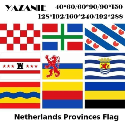 YAZANIE Netherlands Provinces Flags North Brabant Groningen Frisian Drenthe Limburg Zeeland Overijssel Dutch Holland Print Flags