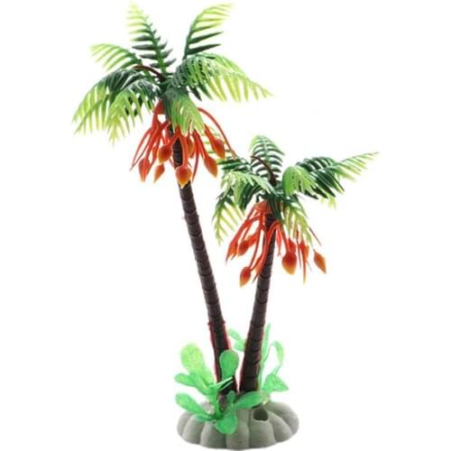 Artificial Aquarium Plants Realistic Decorative Eco-friendly Fadeless Simulation Coconut Tree Fish Tank Ornament Aquarium Decor