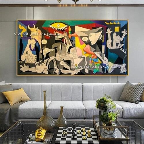 100% Handmade Guernica By Picasso Canvas Paintings Reproductions Famous Canvas Wall Art Picasso Pictures Home Wall Decor