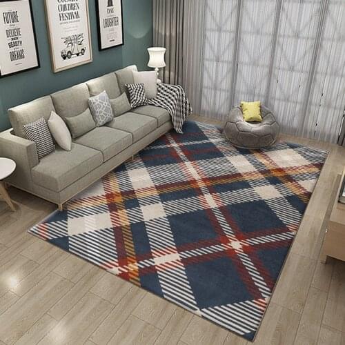 Living Room Bedroom Carpet Modern Carpet Fleece Fabric Printed Carpet Home Floor Tile Large Size