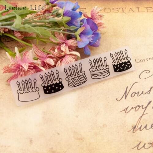 Lychee Life Birthday Cake Pattern Plastic Embossing Folders Scrapbooking Stencils For Photo Album Card Making Decoration