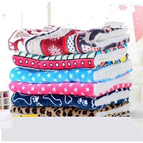 Mattress For Dogs Warm Blanket Small Pet Blanket House For Cat Couches For Dogs Winter Pet Bed Mat Paw Print Puppy House