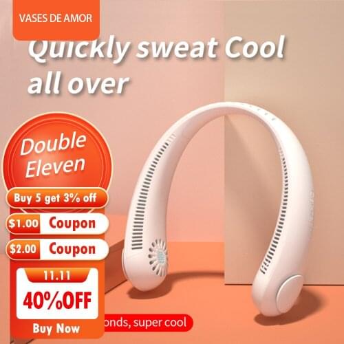 Portable Mini Neck Fan USB Charging Bladeless Fan Summer For Home Outdoor Sport Neck-hanging Fans