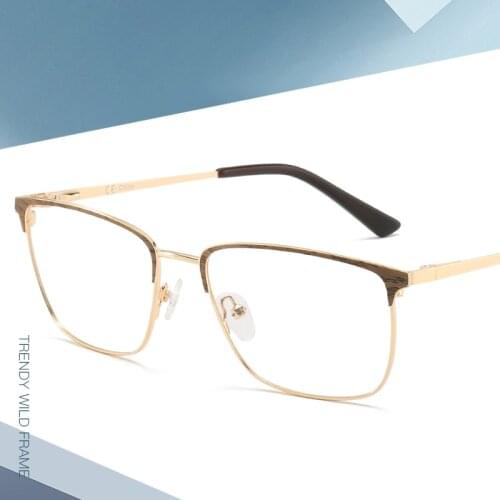 BLUEMOKY Ultralight Square Computer Glasses Frame Men Anti Blue Light Eyeglasses Business Metal Half Rim Optical Myopia Eyewear