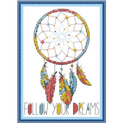 Dreamcatcher cross stitch kit aida 14ct 11ct count printed canvas stitches embroidery DIY handmade needlework