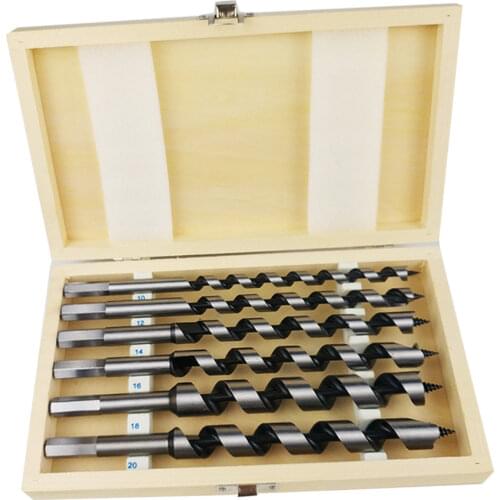 6Pcs/set Auger Drill Bits Wood Carpenter Masonry Wood Drills Set for woodworking 230mm Long 6/8/10/12/16/20mm
