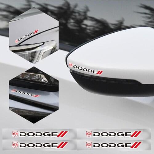 4Pcs Vinyl Car Logo Body Sticker Door Mirror Decal For Dodge Caliber Ram1500 Caravan SRT SXT Avenger Explorer Durango Journey
