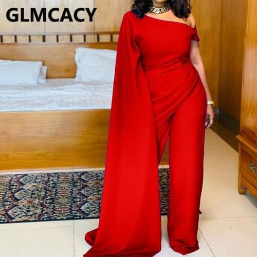 One Shoulder Elegant Runway Jumpsuit Casual Solid Classy Church Party Overalls