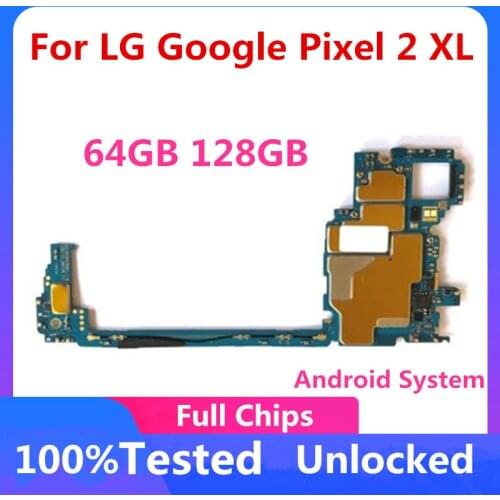 Original For LG Google Pixel 2 XL Unlocked Motherboard 64GB 128GB For Google Pixel 2 XL Logic Board Full Chips Android System