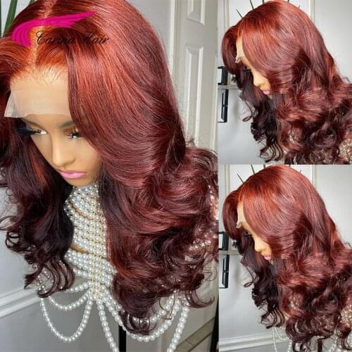 13x4 Lace Front Human Hair Wigs Brazilian Wigs 180% Body Wave Colored Lace Frontal Wigs For Black Women PrePlucked Human Hair