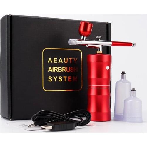 Portable Mini Air Compressor Kit Airbrush Spray Compressor Paint Spray Gun for Nail Art Design Tattoo Cake Nano Fog Mist Sprayer