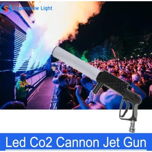 LED CO2 Gun DJ Stage CO2 Jet Machine Colorful CO2 Fog Spray Cannon Blower Machine Disco Party Effect Equipment RGB Handhold Jet