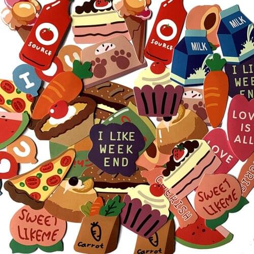 TD ZW 40Pcs Korean Desserts Stickers For Snowboard Laptop Luggage Car Fridge DIY Styling Vinyl Home Decor Pegatinas