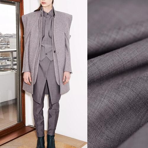 146CM Wide 260G/M Gray Thin Wool Silk Polyester Fabric for Spring and Autumn Suit Dress Outwear Overcoat Jacket DE978