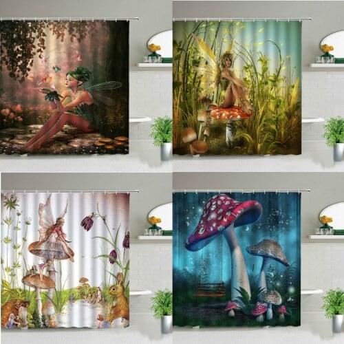 Elves Girl Butterfly Shower curtain Bath mat Curtains in the bathroom Bathroom Shower curtain Shower curtains Shower curtain