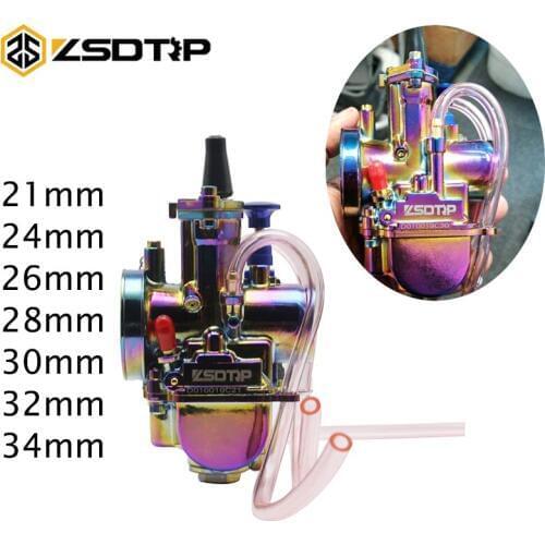 ZSDTRP Keihin PWK 21 24 26 28 30 32 34mm Racing Motorcycle Carburetor With Power Jet For 2 Stroke 4 stroke Dit Pit Bike ATV Quad