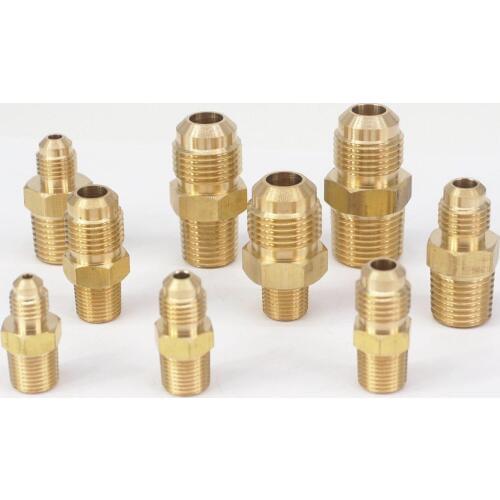 1/8" 1/4" 3/8" NPT Male Fit Tube OD 1/8" 3/16" 1/4" 5/16" 3/8" Brass SAE 45 Degree Pipe Fittings