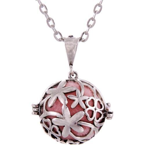 Flower shape 1pc Hollow Cage Filigree Ball Box Diffuser Necklace Locket Pendants For DIY Perfume Essential Oil Jewelry Findings