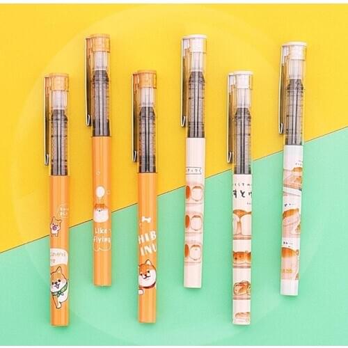 1PC Straight liquid Gel Pen Set Colorful Liquid Roller Pen 0.5mm Rollerball Pens Artistic font School office Stationery