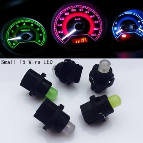 10pcs T5 LED Car Auto LED 1 led smd COB Wedge LED Light Bulb Lamp dash board Instrument White Pink Ice Blue Red Yellow Green