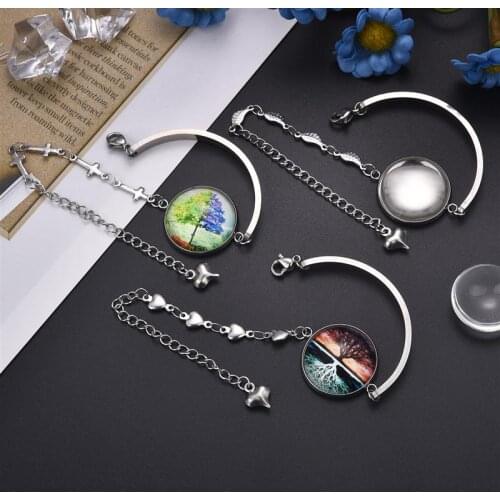 2/3pcs 20mm Stainless Steel Bangle Base Bracelet Blank Findings Tray Bezel Setting Jewelry Making Accesscories