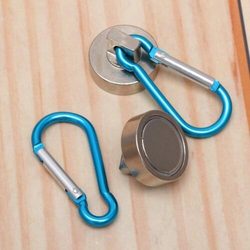 2 Pcs Magnetic Hooks 22kg Heavy Duty Magnet with Swiveling Carabiner Magnet Snap Hook for Indoor/Outdoor Hanging Bag Kitchen Gar