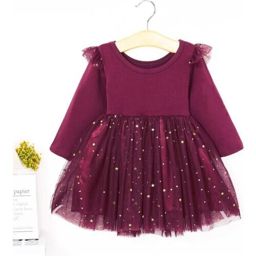 2020 Fashion Toddler Baby Girl Autumn Princess Floral Lace Dress Party Bridesmaid Formal Casual Sundress 1-5Y