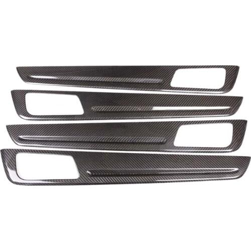 4pcs Real Carbon Fiber Interior Door Panel Cover Trim Fit For Porsche Cayenne 2018-2020