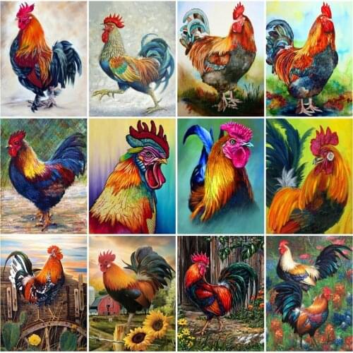 AZQSD 5D DIY Diamond Painting Chicken Cross Stitch Rhinestones Diamond Embroidery Animal Mosaic Handicraft Kits Gift Home Decor