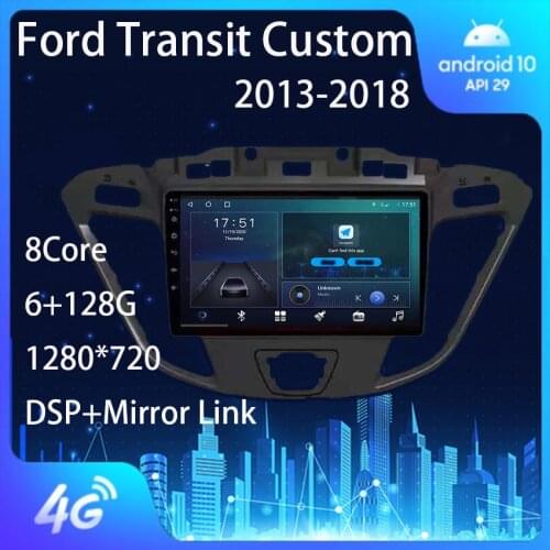 For Ford Transit Custom 2013 - 2018 Android Auto Autoradio Bluetooth Apple Carplay Wireless Car Audio Radio 1 Din Gps Coche Dab