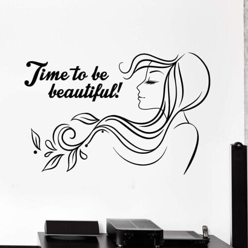 BarberShop Vinyl Wall Decal Beauty Salon Quote Woman Hair Salon Stickers Mural Removable Hair Salon Art Mural Store Window N47