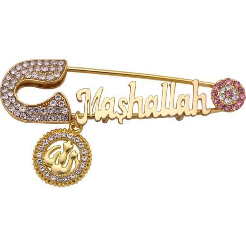 Muslim islam Mashallah Allah Turkish evil eye Stainless Steel Pin brooch Baby Pin